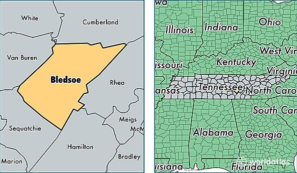 location of Bledsoe county on a map