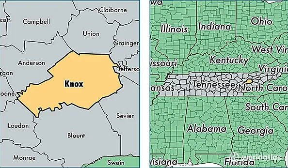 location of Knox county on a map