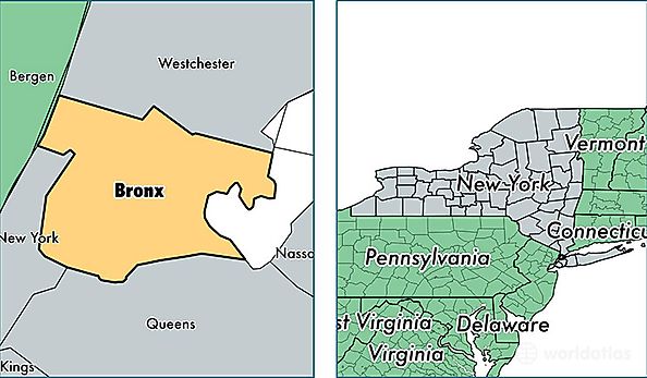 location of Bronx county on a map