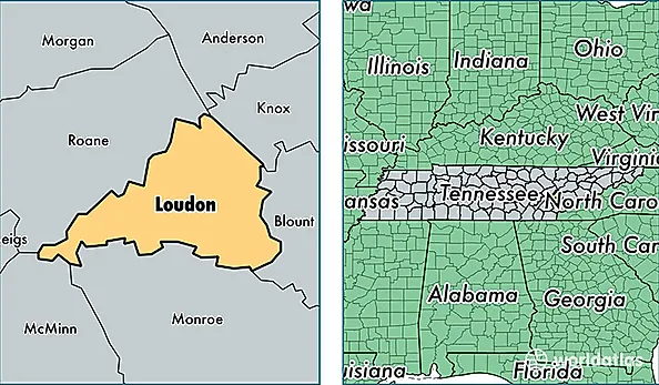 location of Loudon county on a map