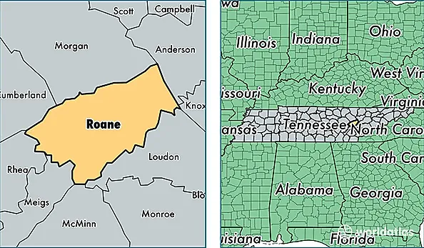 location of Roane county on a map
