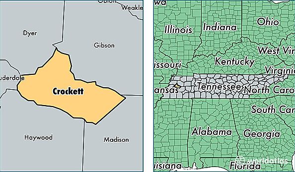 location of Crockett county on a map