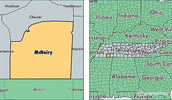 location of McNairy county on a map