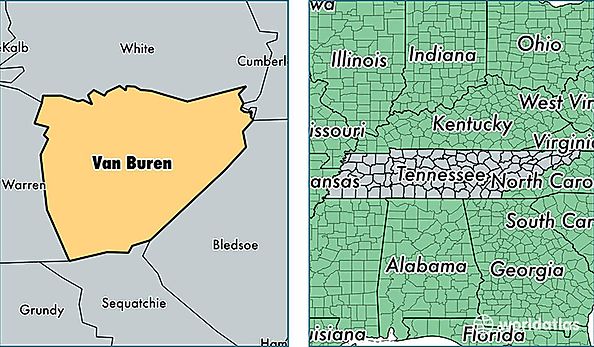location of Van Buren county on a map