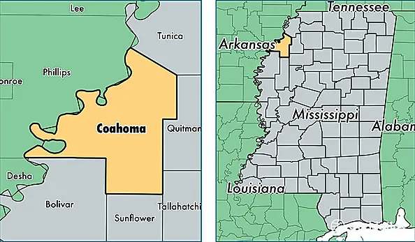 location of Coahoma county on a map