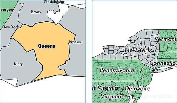 location of Queens county on a map