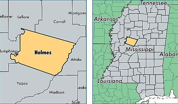 location of Holmes county on a map