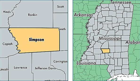 location of Simpson county on a map