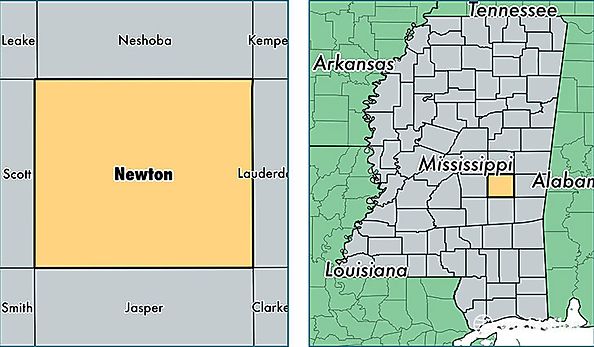 location of Newton county on a map