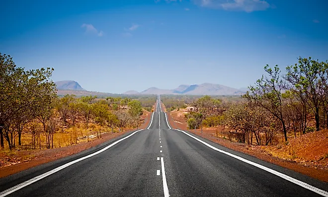 The open road in Kimberly, Western Australia.