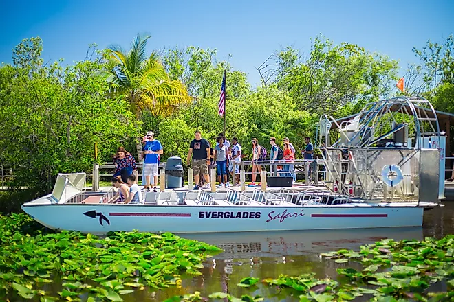Visitors enjoying a safari in Everglades.