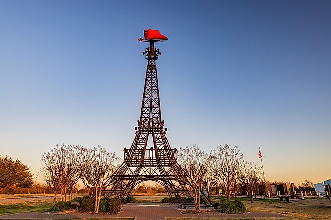 The Paris Eiffel Tower replica in Texas.