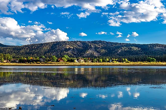 Reflections of Big Bear Lake in California