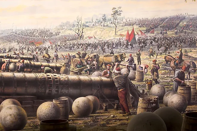 Painting depicting the Battle Of Constantinople.