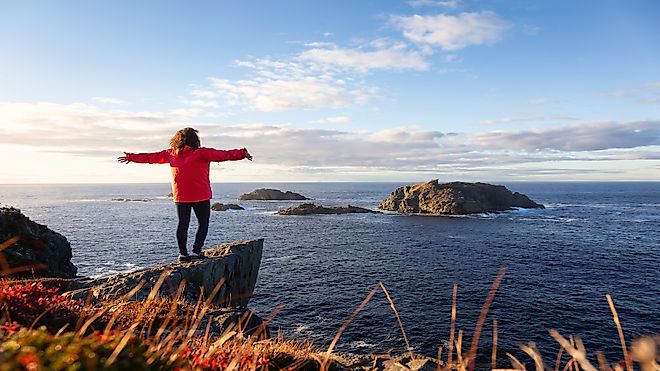 The Atlantic coast of Canada in Newfoundland and Labrador.