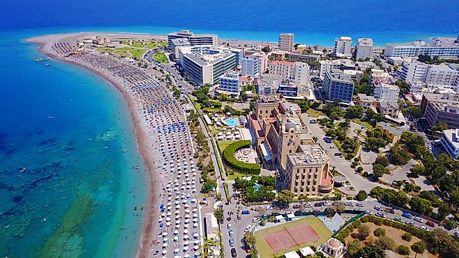 Elli beach, Rhodes, Greece.