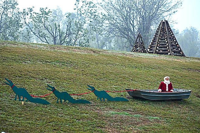 Christmas decorations at Lutcher, Louisiana.