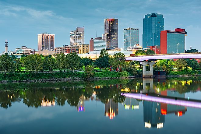 The skyline of Little Rock in Arkansas.