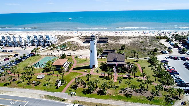 Aerial view of St. George Island, Florida.