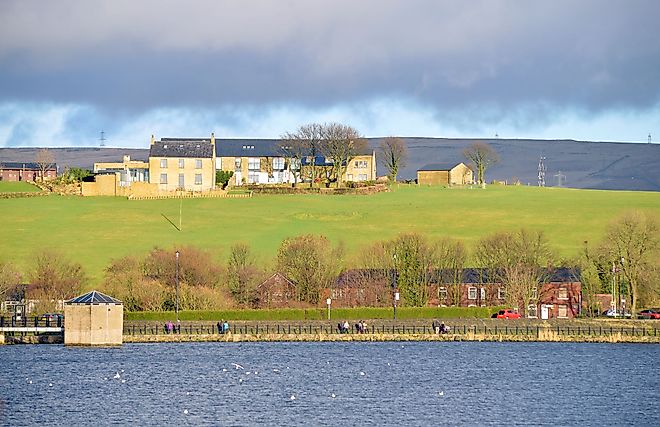 Storm clouds over Hollingworth Lake in Rochdale.