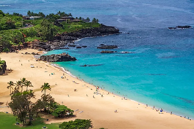 Waimea Bay near Haleiwa, Hawaii. Shutterstock.com