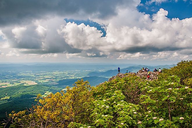 View of the Shenandoah Valley in Shenandoah National Park, Virginia.