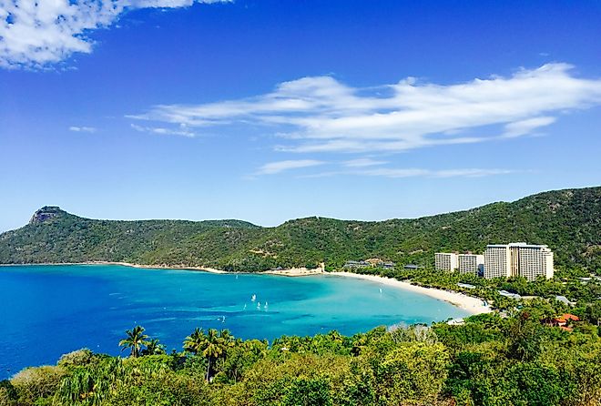 Aerial view of Hamilton Island, Queensland.