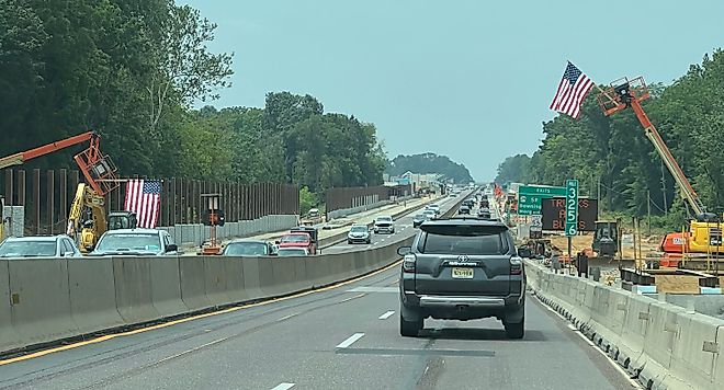 A photo of PA Turnpike reconstruction/widening work in Chester County