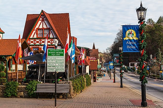 The Main Street in Helen, Georgia. Image credit Vadim Fedotov via Shutterstock