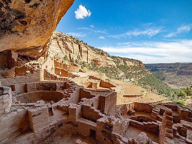 Ancient cliff dwellings in the Mesa Verde National Park.