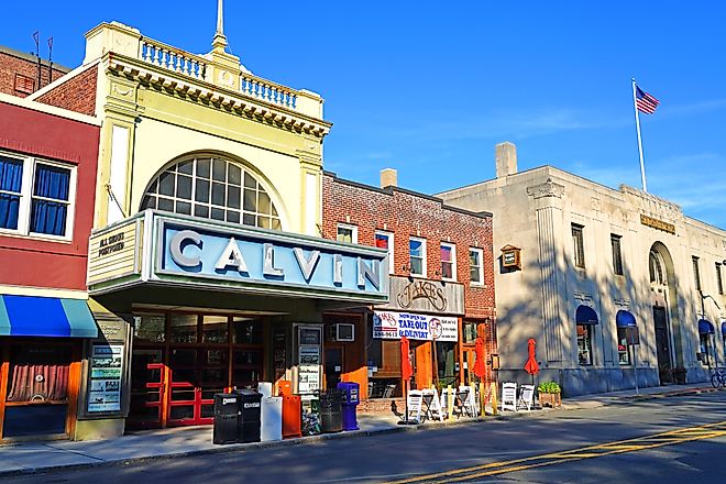 View of buildings in downtown Northampton, Massachusetts. Editorial credit: EQRoy / Shutterstock.com.