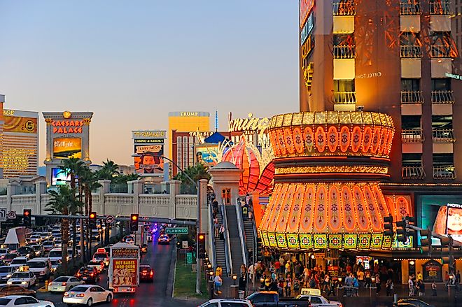 Flamingo and Las Vegas Blvd in Las Vegas, Nevada. Editorial credit: Dennis MacDonald / Shutterstock.com