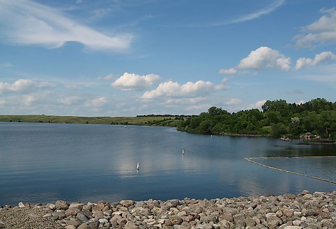 Lake Ashtabula from Baldhill Dam, Sheyenne River Valley Scenic Byway, North Dakota.