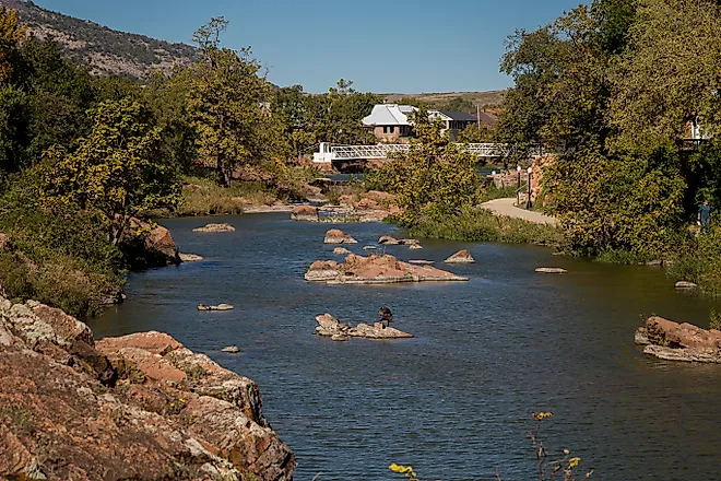 Overlooking Medicine Creek in Medicine Park, Oklahoma.