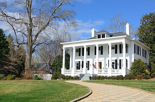 Historic Antebellum house in Madison, Georgia.