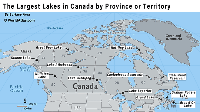 Lake Athabasca, shared by both Alberta and Saskatchewan, is the largest lake in both provinces. 