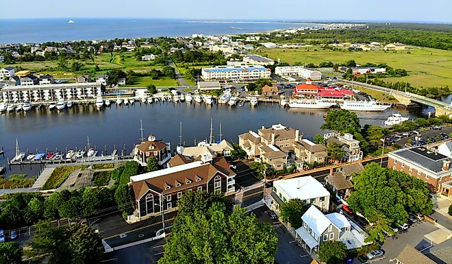  The aerial view of the beach town of Lewes, Delaware. Image credit Khairil Azhar Junos via Shutterstock