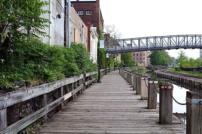 Boardwalk through the Manayunk neighborhood of Philadelphia.