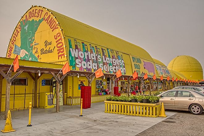 Front view of Minnesota's Largest Candy Store in Jordan, Minnesota. Editorial credit: Jacob Boomsma / Shutterstock.com