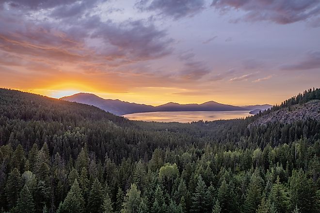 Pend 'Oreille Lake And National Forest Aerial Views. 