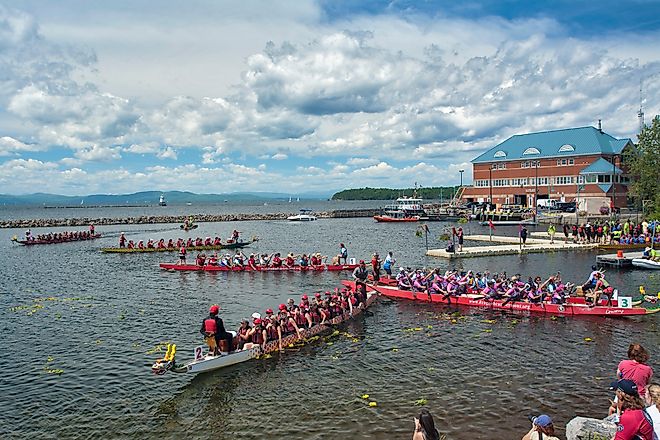  Dragon boat races on Lake Champlain in Burlington, Vermont. Robophoto1 / Shutterstock.com