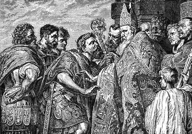 Archbishop Ambrose Refuses to Admit Theodosius into Milan Cathedral