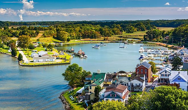 A scenic view of Chesapeake City, Maryland.