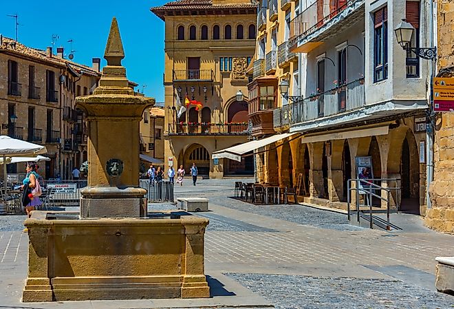 Main square in Olite, Spain. Image credit trabantos via Shutterstock