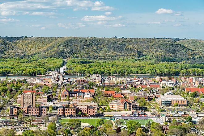 Aerial view of Winona, Minnesota