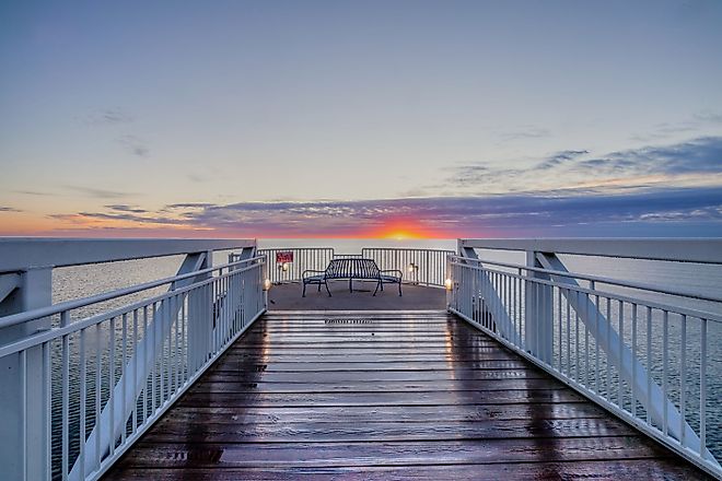 Oscoda Pier at sunrise. 