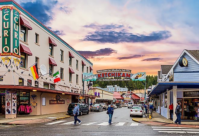 Busy downtown streets of Ketchikan, Alaska. Image Credits: Darryl Brooks via Shutterstock