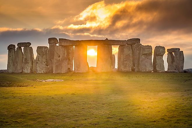 Stonehenge at sunset during winter solstice