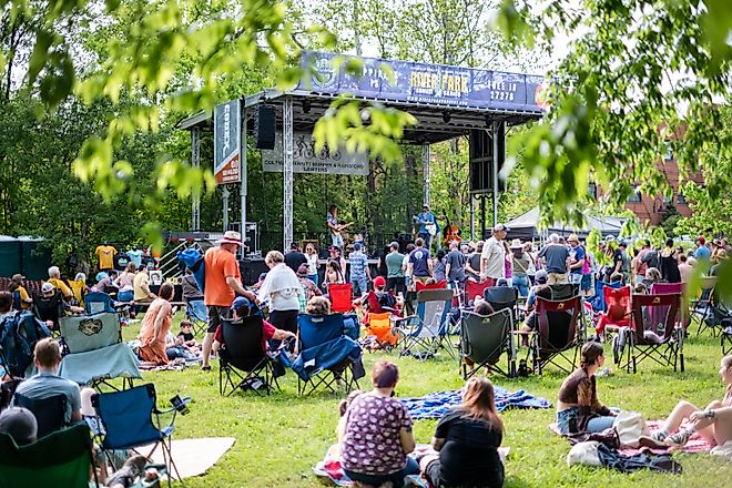 people having fun at the River Park Concert in Hillsborough, North Carolina, via Sencer Seker on iStock.com