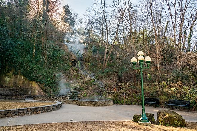Natural Hot Spring at Hot Springs National Park in Arkansas. 